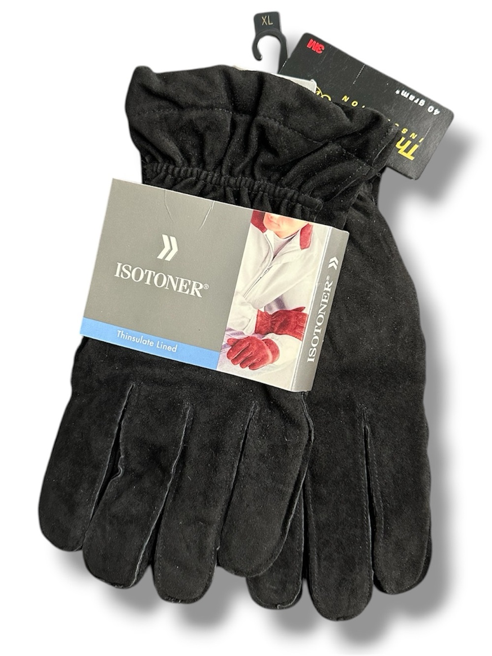 Isotoner Men's Black Thinsulate-Lined Winter Gloves
